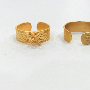 Gold Plated Brass Adjustable Ring Base Blank with a Loop Setting ,Findings G20471