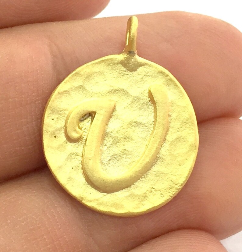 Gold Plated Brass G4821 Initials U Charm