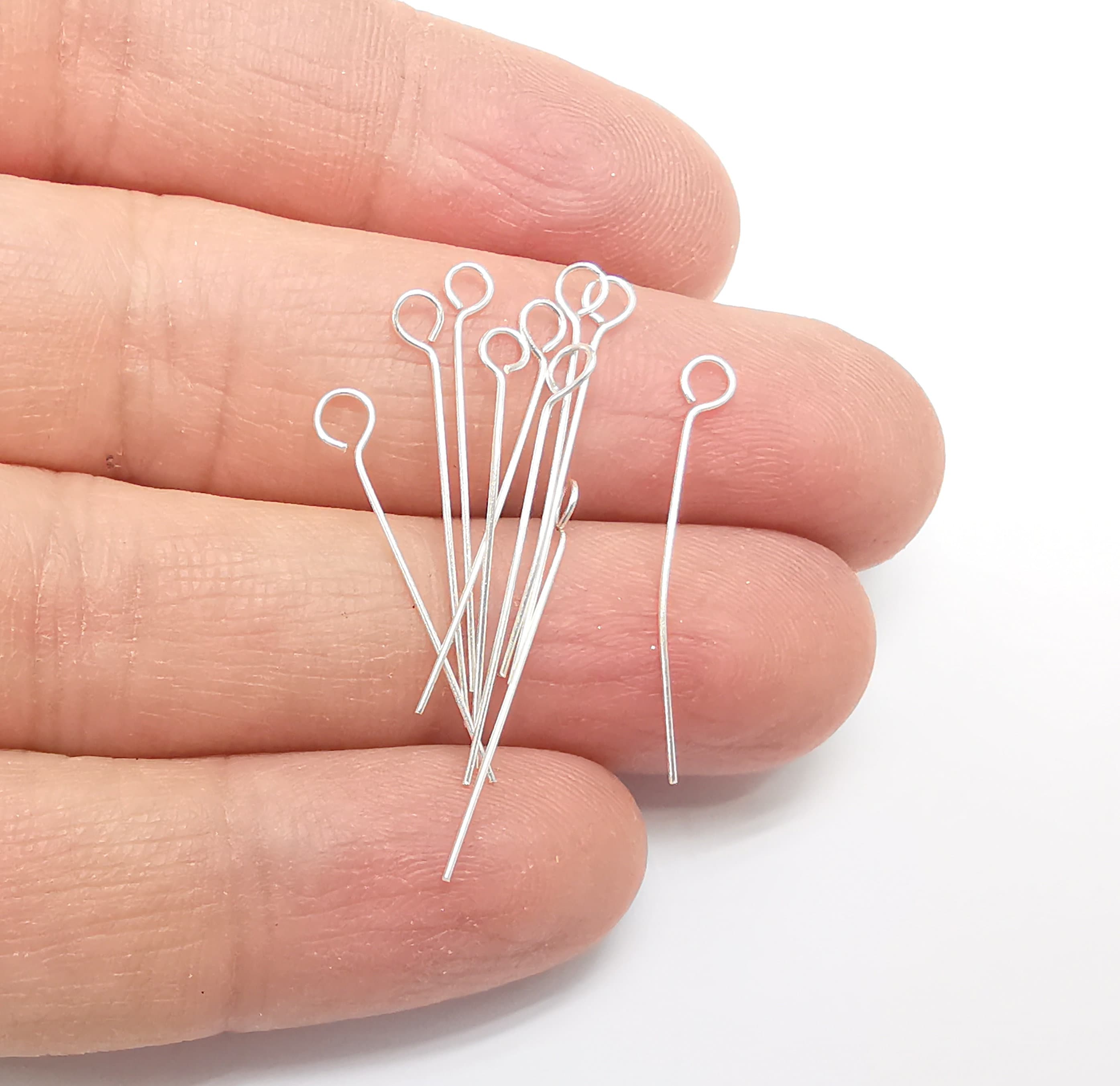 Sterling silver eye pins deals