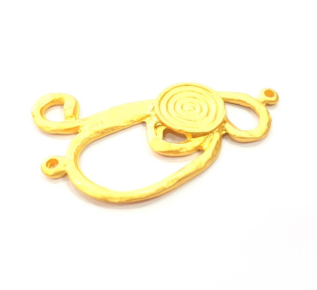Gold Pendant Connector Gold Plated Metal 59x37mm G10996 Etsy