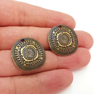 2 Antique Bronze Charms Antique Bronze Plated Charms (25mm)  G21592
