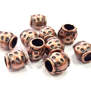 10 Copper Beads Antique Copper Beads Antique Copper Plated Metal (9mm) G11891