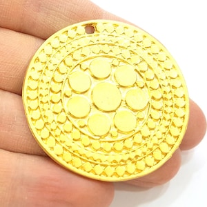 Gold Pendant Gold Plated Pendants Medallion Pendant (48mm)  G7034