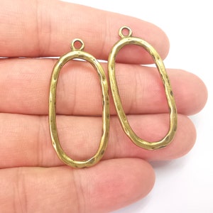 Antique Bronze Oval Circle Charms, Antique Bronze Plated DIY Charms (43x20mm) G28277