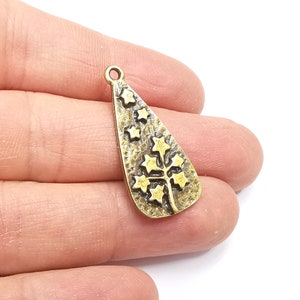Löwenzahn Charms, Sterne Zweig Charms Antike Bronze überzogene Charms (34x16mm) G33025