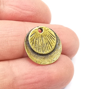 Bronze Plated Round Charms Antique Bronze Plated Charms (16mm) G29890