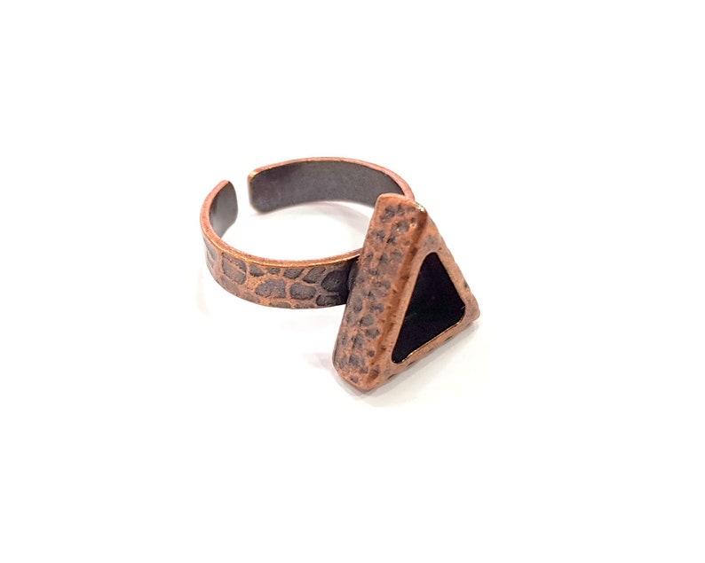 9x8mm blank Antique Copper Plated G16324 Copper Ring Blank Setting Cabochon Base inlay Ring Backs Mounting Adjustable Ring Base Bezel