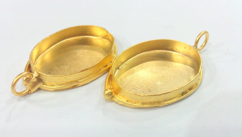Mountings 30x22 mm Bezel Settings Gold Plated Brass G1598