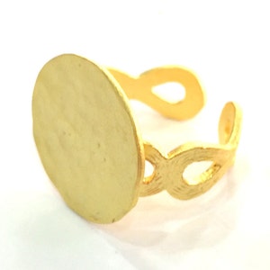Adjustable Ring Blank, (20mm blank ) Gold Plated Brass G3849