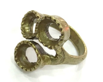 Ring Rohling Fassung Cabochon Fassungen Einstellbar (10mm Rohling) Antik Bronze Messing G5155