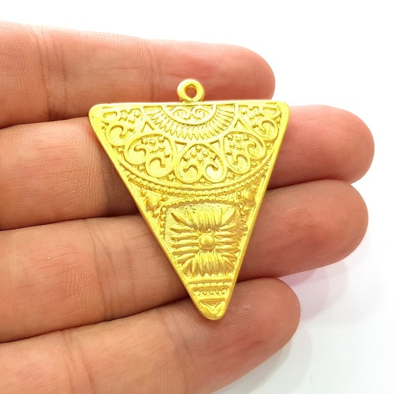 Triangle Pendant Gold Pendant Gold Plated Metal (46x38mm) G13705