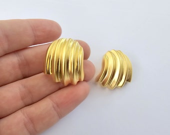 50 Pairs Sea Shell Earring Stud Base Gold Plated Brass Earring  G34100