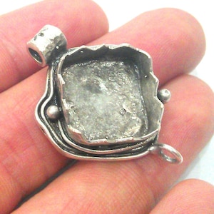 Antique Silver Pendant Blank Mountings , (16 mm) Findings  Antique Silver Plated Brass G12644