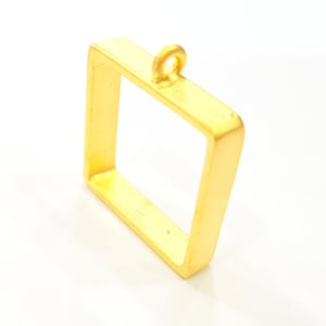 Base de bisel dorado para collar, monturas en blanco, latón chapado en oro (20 mm en blanco) G6713
