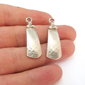 Silver Charms Antique Silver Plated Charms  (38x12mm) G21553