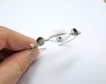 小物 sapp Leaf Bracelet Blank, Wire Wrapped Cuff, Bangle Bezel, Resin