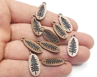 Pine Tree Charms Antike Kupfer überzogene Charms (24x9mm) G27236