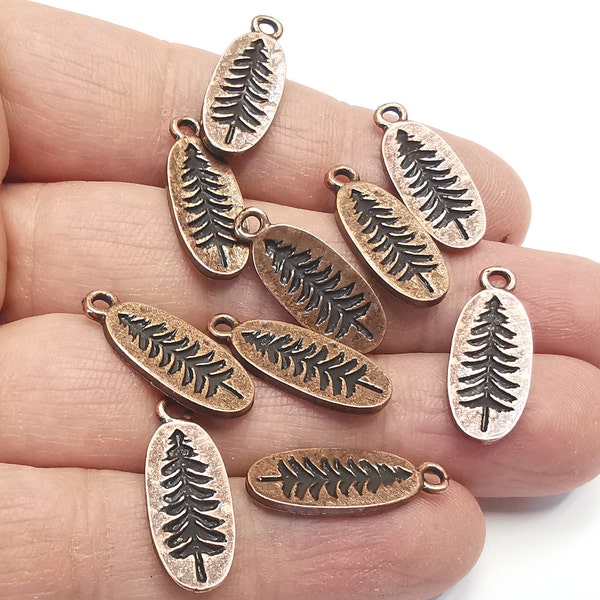 Pine Tree Charms Antique Copper Plated Charms (24x9mm)  G27236