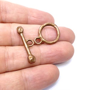 Bar Toggle Clasps Set, Antique Copper Plated Toggle Clasp,  Findings 29mm Bar 23x18mm Hoop G36551