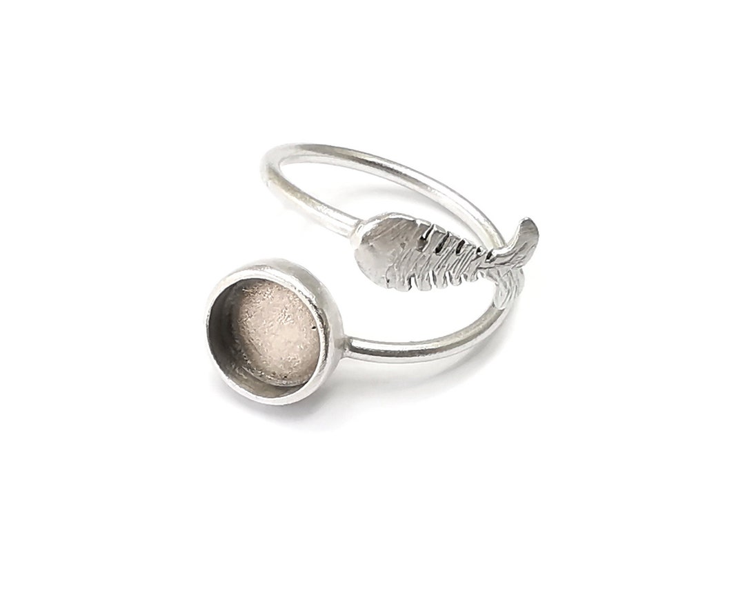 Fish Bone Ring Blank Setting, Cabochon Mounting, Adjustable Resin Ring ...