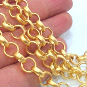 Gold Chain Gold Plated Rolo Chain , 1 Meter 3.3 Feet 8 mm G12156 image 5