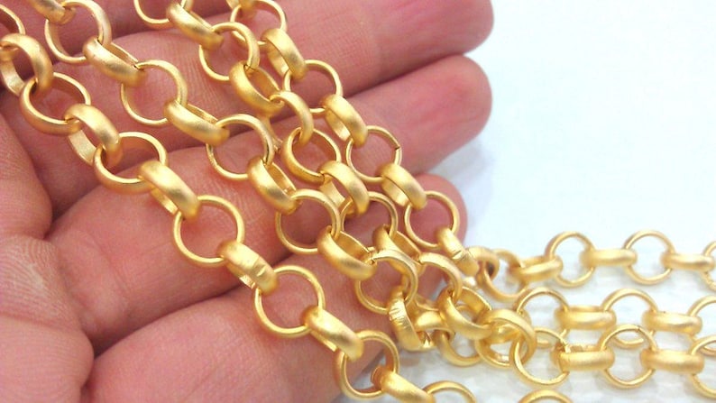 Gold Chain Gold Plated Rolo Chain , 1 Meter 3.3 Feet 8 mm G12156 image 5