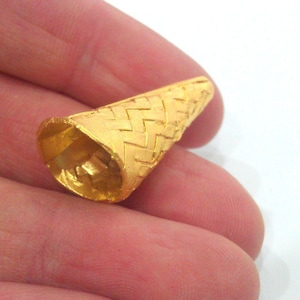 2 Large Cone  Findings , Gold Plated Brass G9531