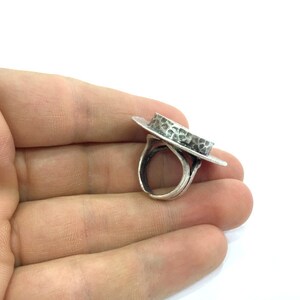 Adjustable Ring Blank, 20mm blank Antique Silver Plated Brass G5209 image 5