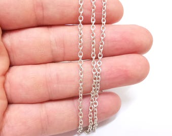 ロブスタークラスプ付きシルバーメッキチェーンブレスレット（5個、7