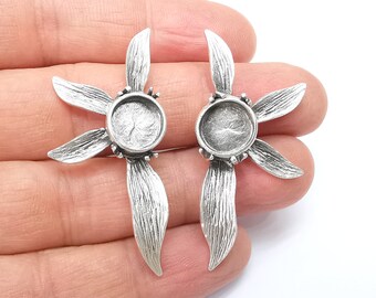 Flower Earring Base, Leaf Earring Blank, Ear Settings Bezel