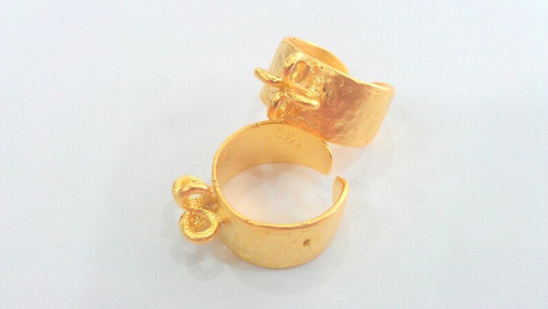 Adjustable Ring Base Blank With a Loop Setting ,findings , Gold Plated ...