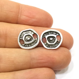 Silver Charms Connector Antique Silver Plated Charms ( 16x14mm )  G17083