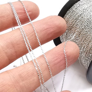 Sterling Silver Soldered Cable Chain 925 Silver Chain Findings (1,4x0,8mm thickness) G30095 image 8