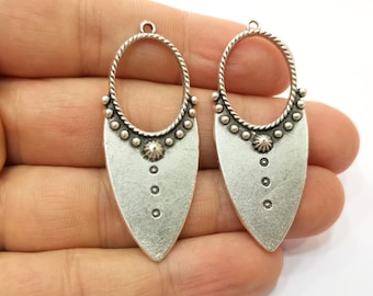 Silber Charms Antike versilberte Charms (51 x 21 mm) G19340