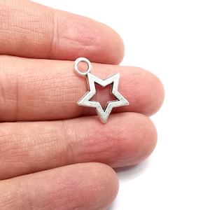 Star Charms Antique Silver Plated Charms (20x16mm) G34768