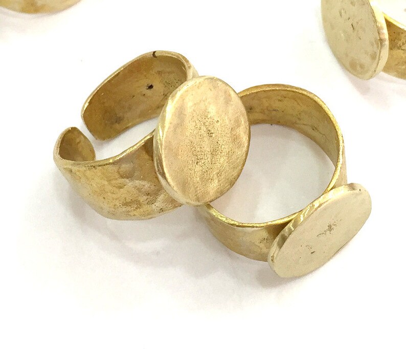 Raw Brass Adjustable Ring Findings 15mm Blank G3407 Etsy