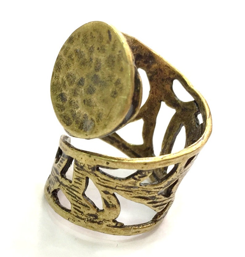 Adjustable Ring Blank, 20mm blank Antique Bronze Plated Brass G5533