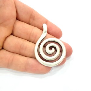 Silver Pendant Antique Silver Plated Pendants (53x37mm) G9133 image 2