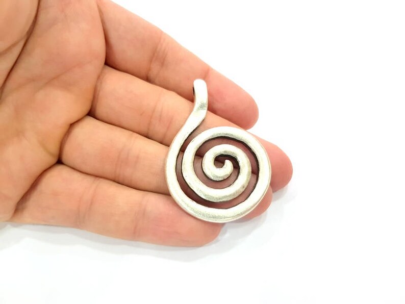 Silver Pendant Antique Silver Plated Pendants (53x37mm) G9133 image 2