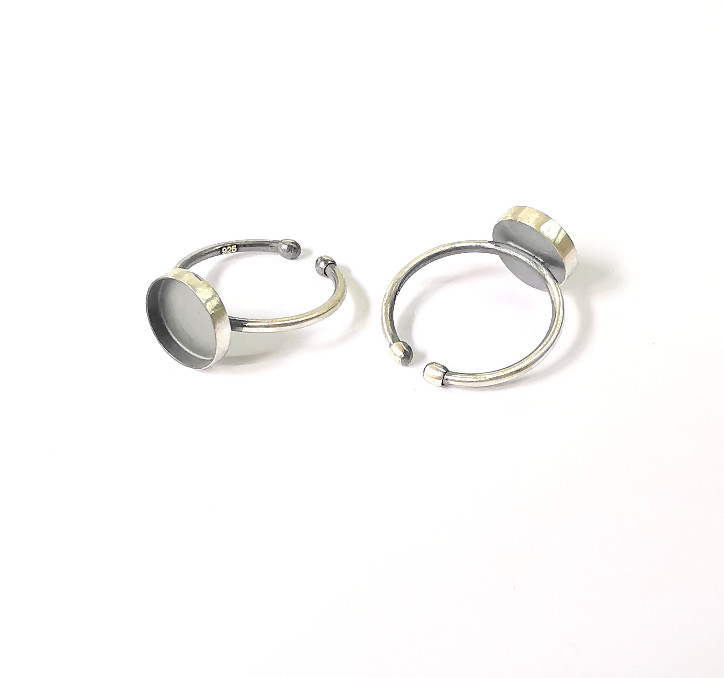 Sterling Silver Ring Blank Bezel 925 Antique Silver Setting