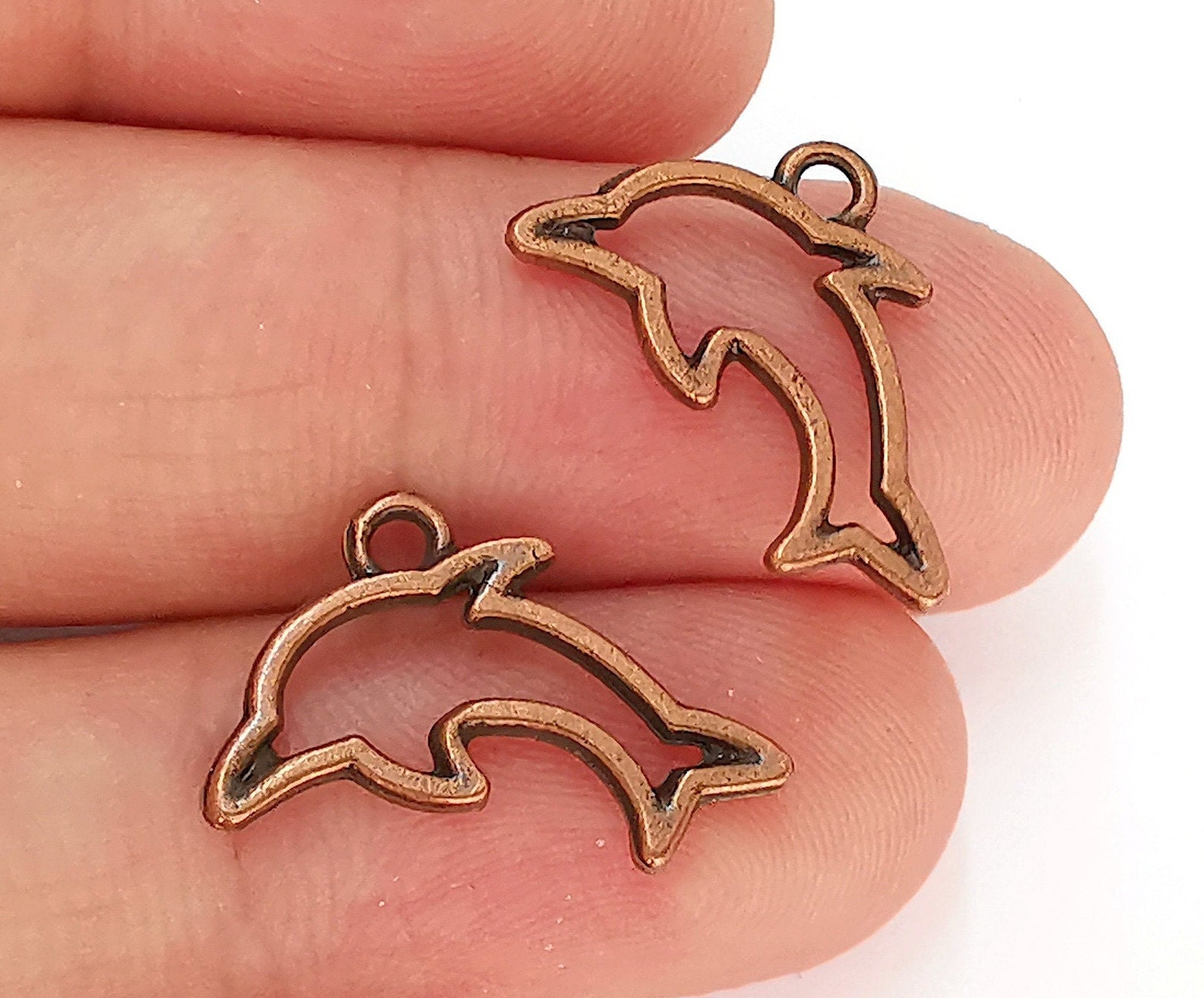 Orecchini a clip a forma di delfino in smalto, pendenti e pendenti, stile vintage, stile oceano, mare, spiaggia, matrimonio, animale, figura, regalo - Italia