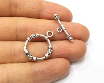 Toggle Clasps Antique Silver Plated Toggle Clasp Findings 25x20mm+23x6mm  G17107