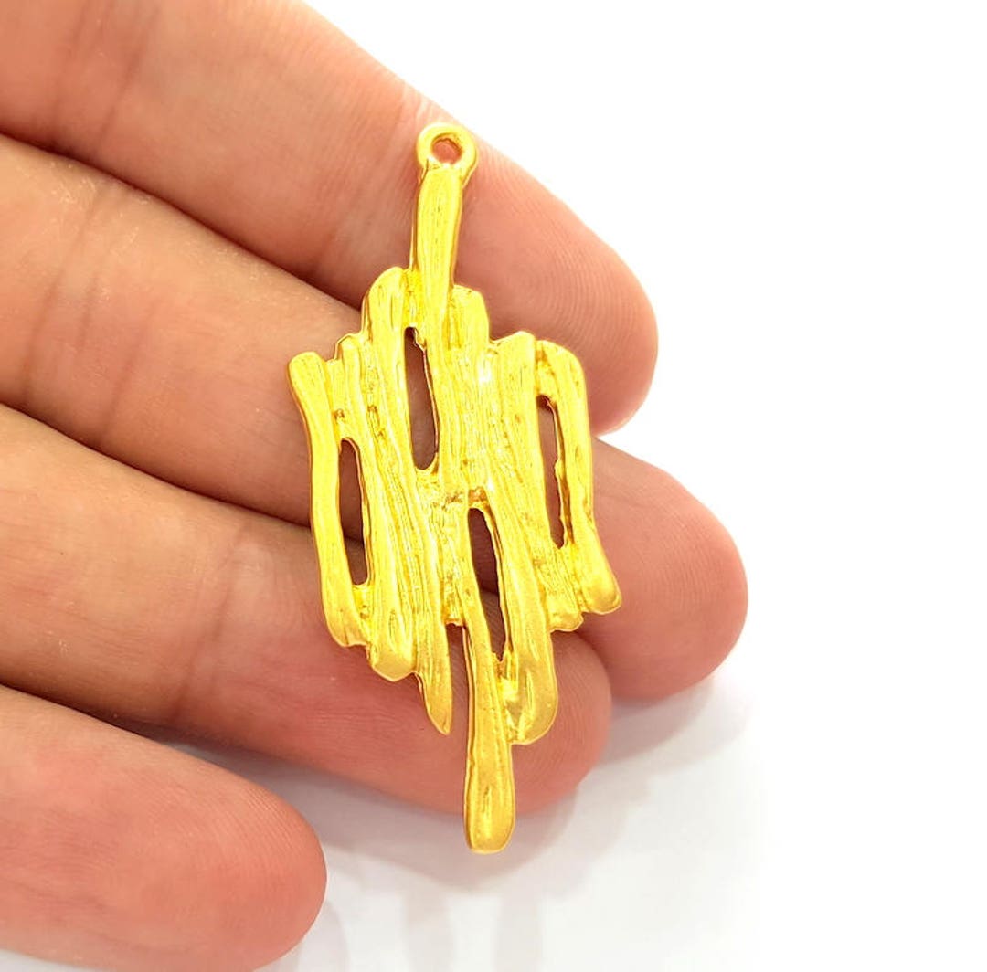 2 Chandelier Charms Gold Plated Charms 53x35mm G25600 