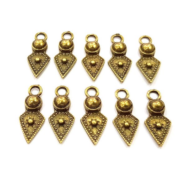 Antique Bronze Charm Antique Bronze Plated Metal  (22x8mm) G10930