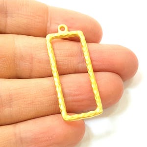2 Gold Charms Gold Plated Rectangle Charms (42x17mm)  G7429