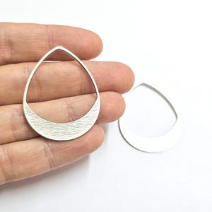 Drop Charms, Antique Silver Plated Charms (42x34mm) G37048