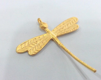 2  Dragonfly Pendant , Gold Plated Brass   G14159