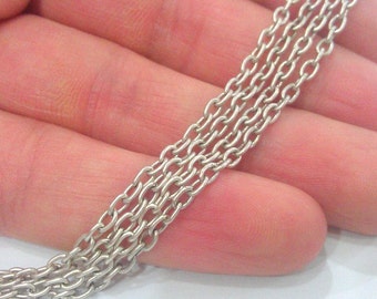 Antique Silver Plated Chain (3x4 mm) G11168