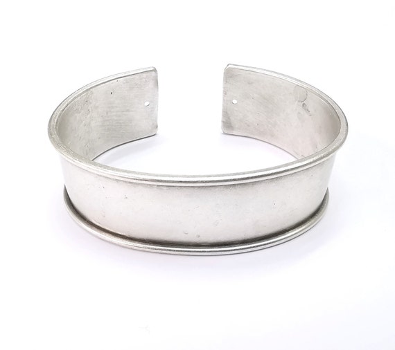 Bracelet Blanks Cuff Blanks Adjustable Bracelet Blank Antique Silver Plated  Brass 20mm G8194 