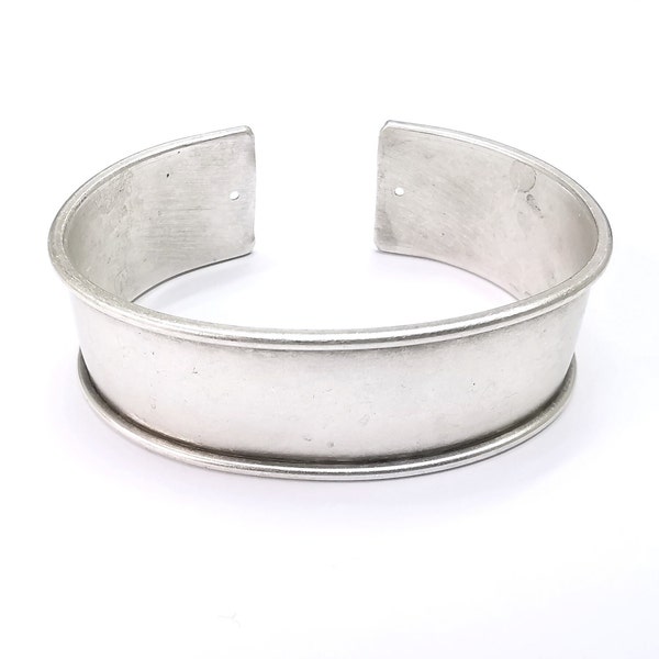 Bracelet Blanks  Cuff Blanks Adjustable Bracelet Blank Antique Silver Plated Brass ( 20mm ) G8194